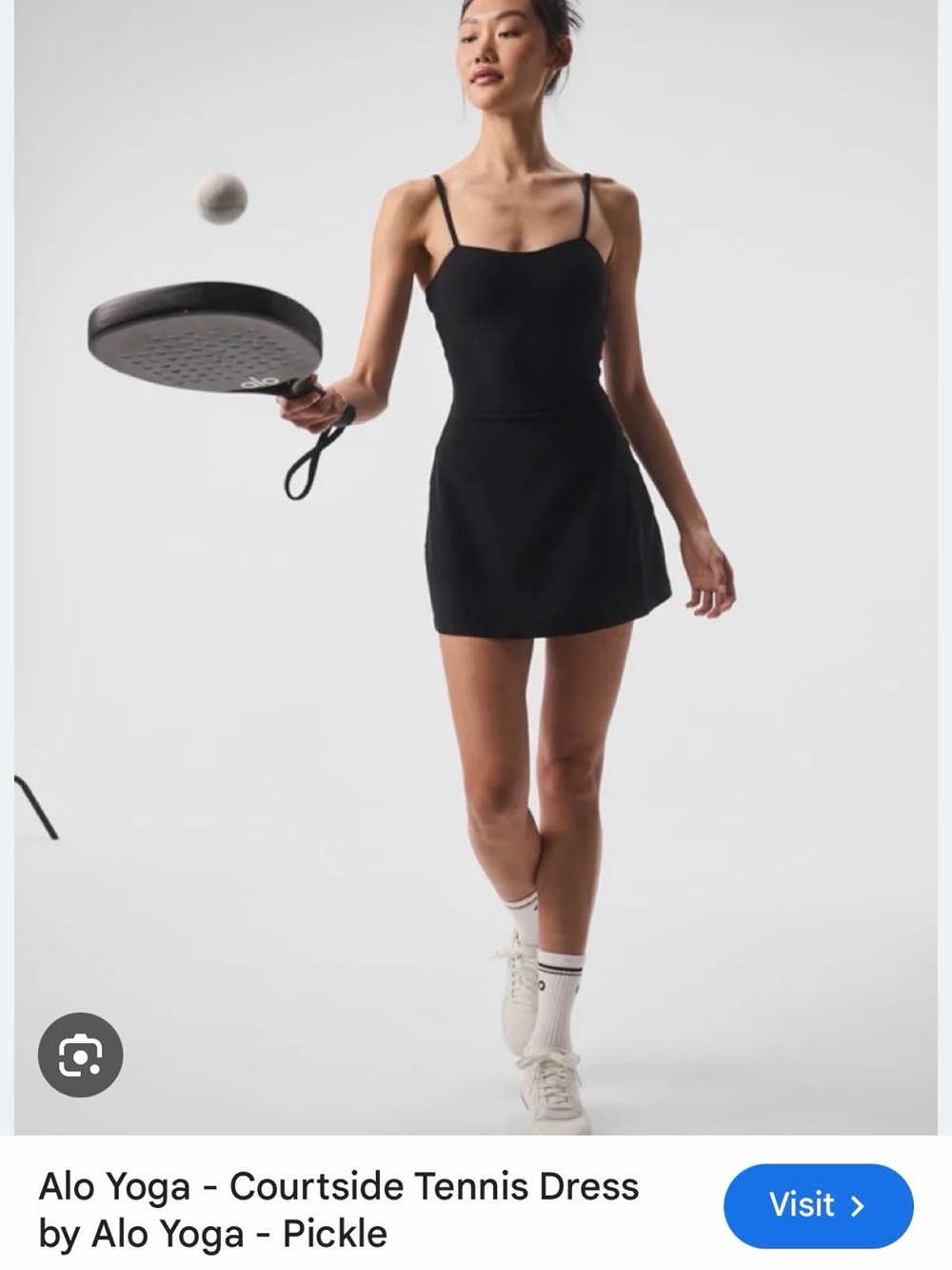 ALO Yoga Black Strappy Mini Tennis Dress